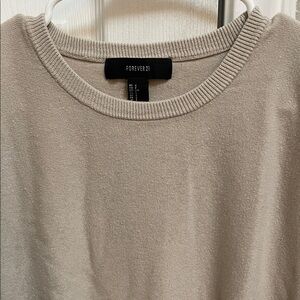 Forever 21 Women's Beige Crew Neck Sweater